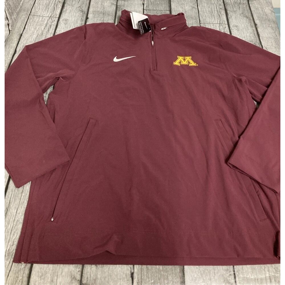 NWT Men’s Nike Minnesota Golden Gophers LS Coach Jacket 1/4 Zip Pullover Large